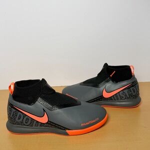 Nike INDOOR Soccer Shoes Cleat Kids 4Y Phantom Vision Academy Grey Orange